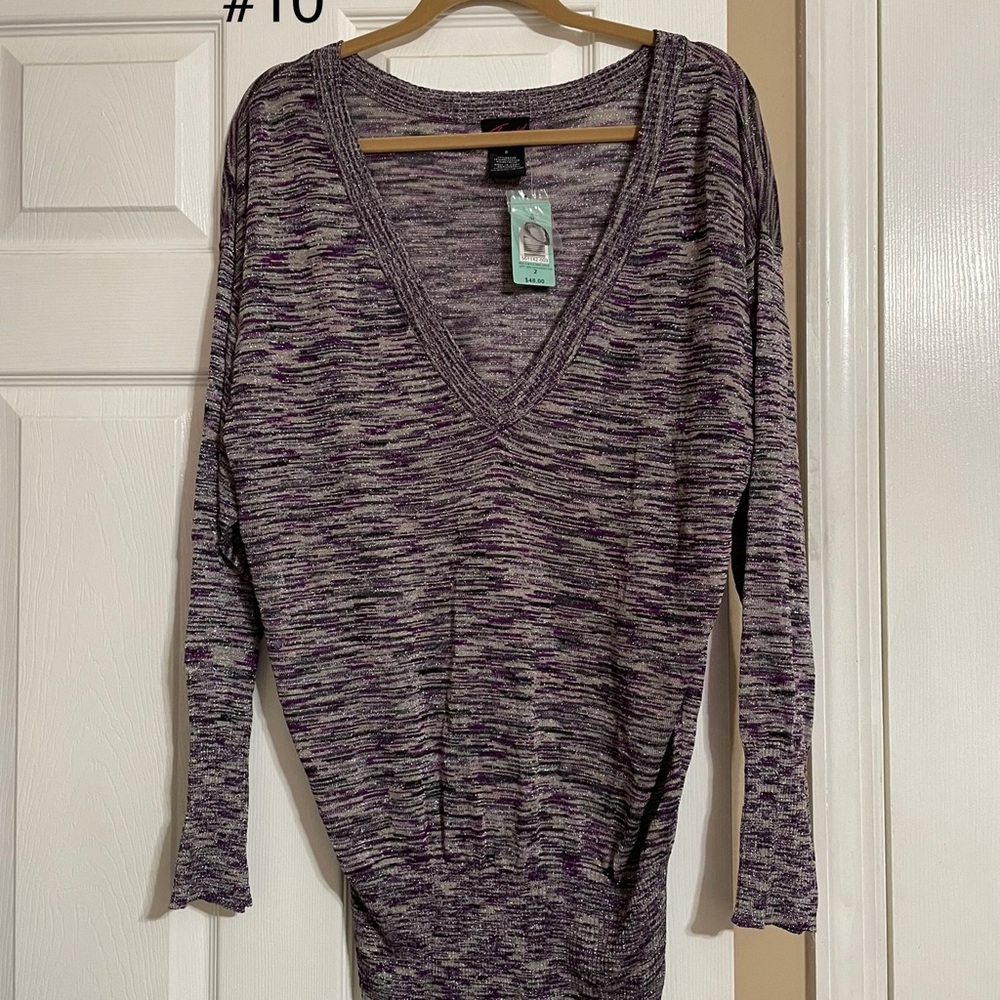 Torrid, marled purple silver low-V top, 18/20 NWT